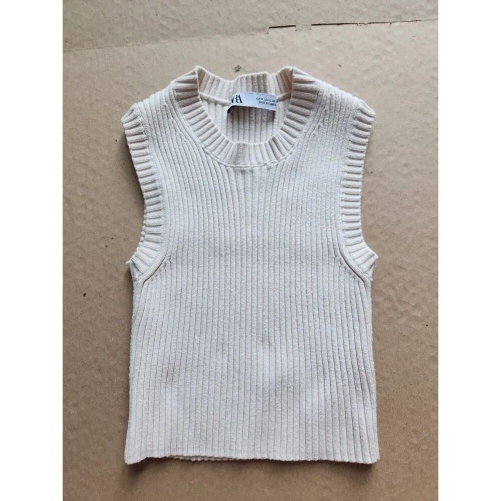 Zara sweater crop top - cream color
